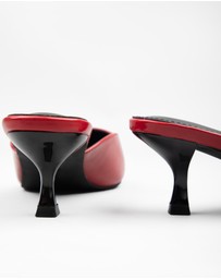 RAID - Aarna kitten heeled mules in Red