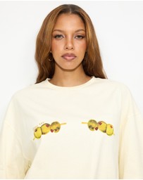 Dazie - Olive You Oversized Graphic Tee