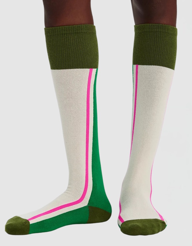 High Heel Jungle - Minty Tall Sock OS Green Combo