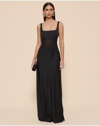 CHANCERY - Gracie Curved Sheer Panel Maxi Dress
