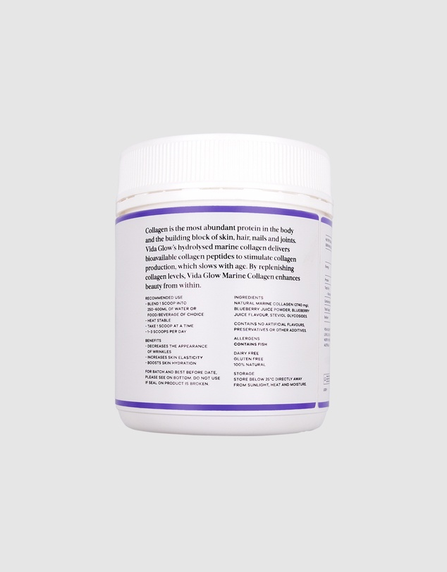 Vida Glow - Natural Marine Collagen Powder 90g Blueberry