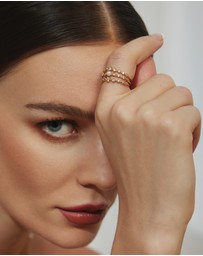 Ania Haie - Ania Haie Gold Bezel Cubic Zirconia Zig-Zag Ring