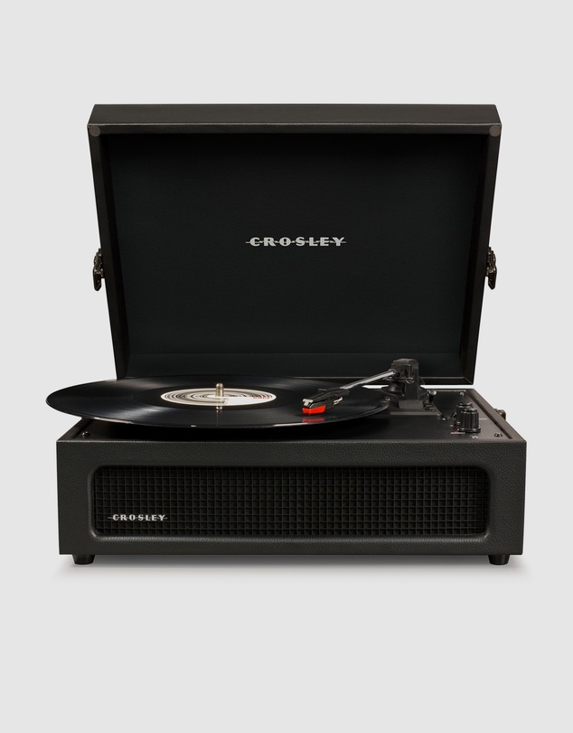 Crosley - Crosley Voyager Bluetooth Portable Turntable - Black + Gadhouse Vinyl Rack Bundle - Black