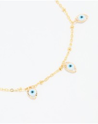 Lovisa - Waterproof Gold Plated Stainless Steel Evil Eye Anklet