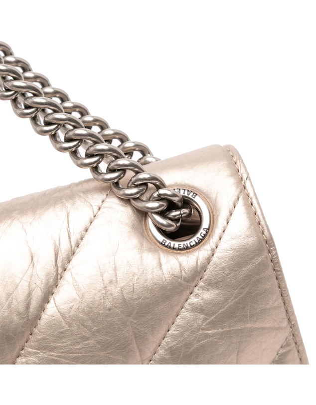 Pre-Loved by Azura Reborn - Pre-Loved Small Metallic Calfskin Crush Chain Shoulder Bag
