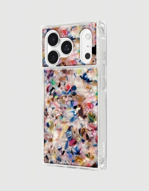 Flaunt - Flaunt Square Rainbow Confetti Shell MagSafe Case for iPhone 18 Pro / 17 Pro