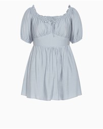City Chic - Plus size Mela Dress - dusty blue