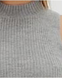 Style Addict - Mock Neck Tie Back Top - Grey