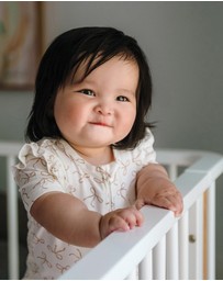 Kynd Baby - Day Or Night Short Sleeve Frill Onesie in Ivory Bow
