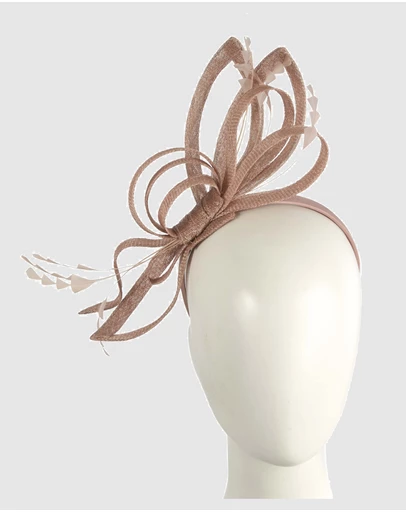 Max Alexander - Taupe Sinamay Loops Fascinator