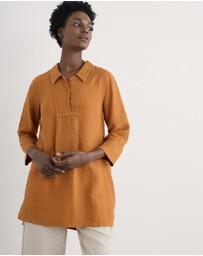 Seasalt - Seasalt Cornwall Yellow Tide Clock 3/4 Sleeve Tunic