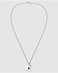 Kuzzoi - ICONIC EXCLUSIVE - Ace of Spades Card Pendant Necklace in 925 Sterling Silver