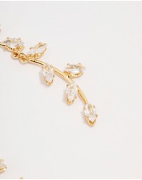 Lovisa - Gold Plated Long Winding Cubic Zirconia Drop Earrings