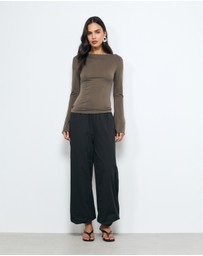 AERE - Marina Cupro Flared Sleeve Top