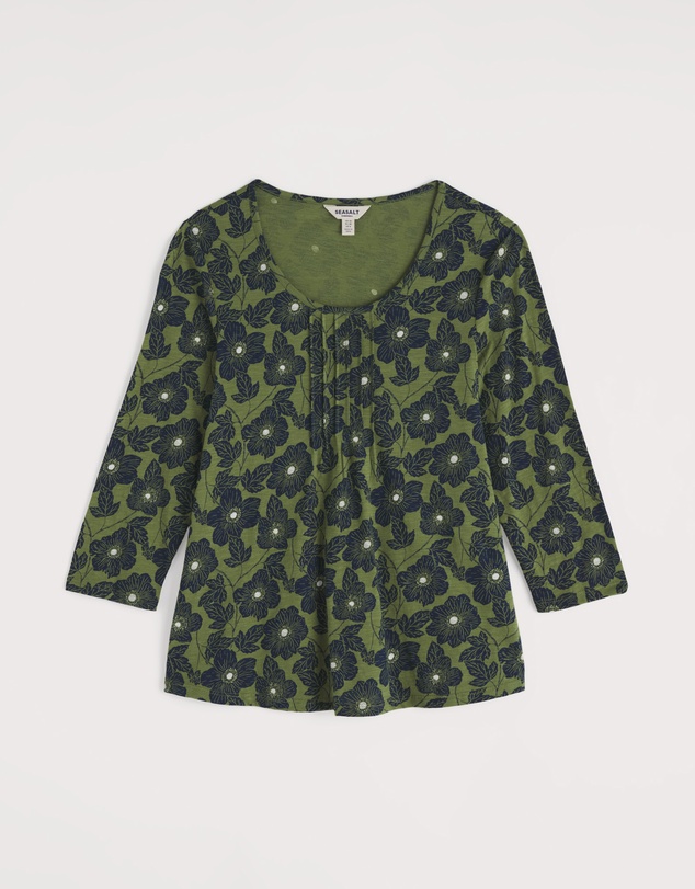 Seasalt - Seasalt Cornwall Green Penhollow Top in Organic Cotton Jersey
