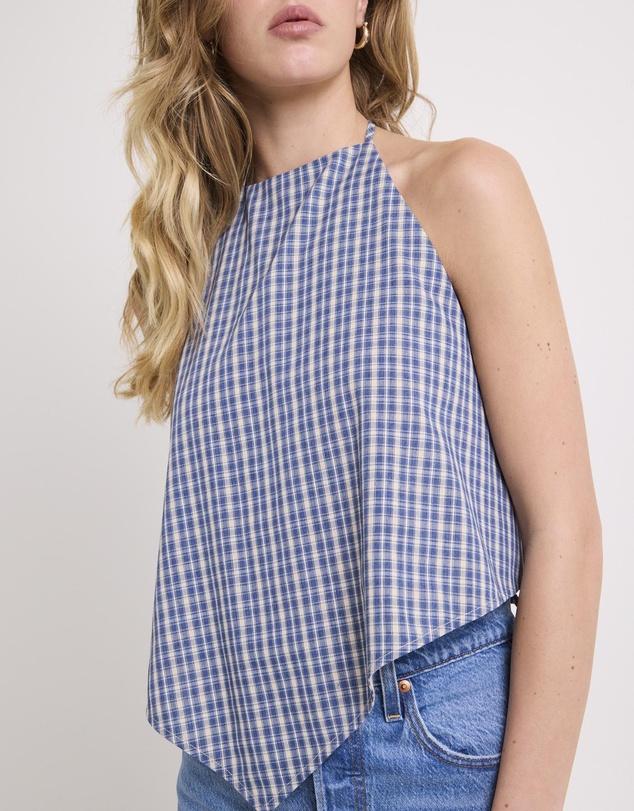 Subtitled - Iluka Check High Neck Top