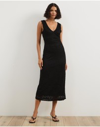 Atmos&Here - Nessi V-Neck Lace Midi Dress