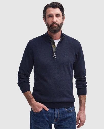 Barbour - Cotton Half Zip Knitted Jumper