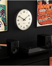 Newgate - Newgate Radio City Wall Clock Black Arabic Dial - Matte Blizzard Grey