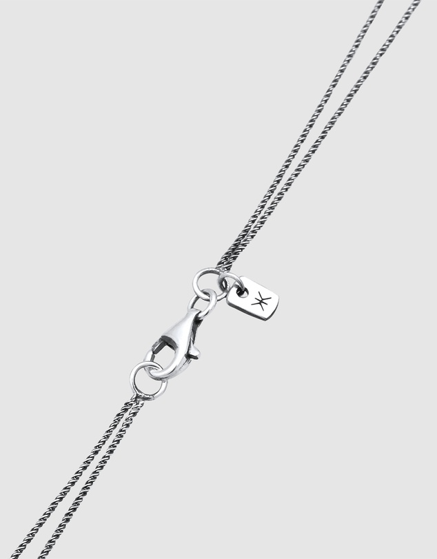 Kuzzoi - ICONIC EXCLUSIVE - Layered Necklace with Cross Pendant in Oxidised 925 Sterling Silver