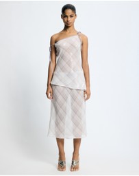 Lover - Venus Sequin Check Asymmetrical Top