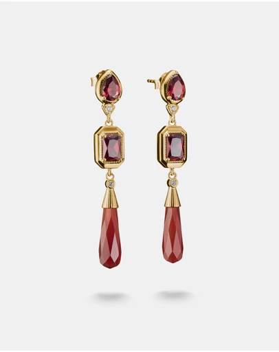 THOMAS SABO - THOMAS SABO Elyndra Earrings with Red Stones