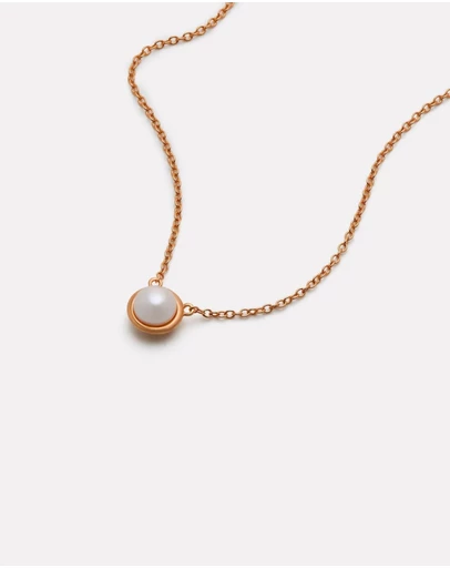 Najo - Moonbeam Rose Gold & Pearl Necklace