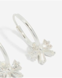 Lovisa - Sterling Silver Cubic Zirconia Bow Charm Huggie Earrings