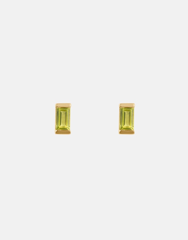Kirstin Ash - Baguette Birthstone Studs August - Peridot