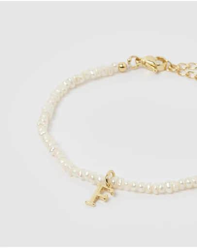 Miz Casa and Co - Pearl Letter F Bracelet