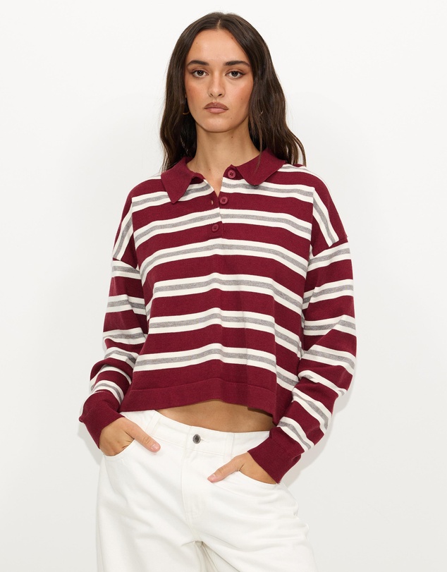 Dazie - Piper Stripe Knit Polo
