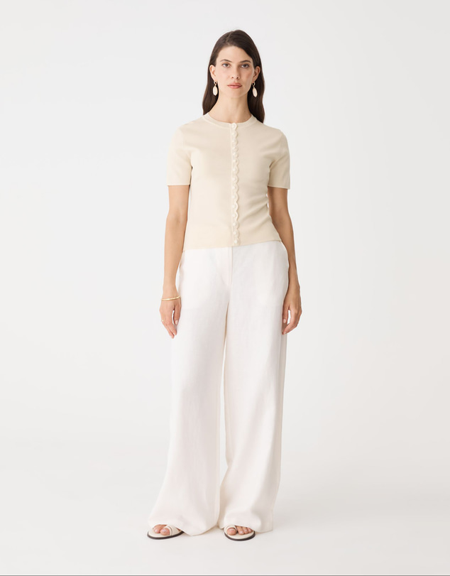 Forcast - Mel Short Sleeve Scallop Knit