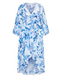 City Chic - Plus size Fleetwood Bluebell Print Maxi Dress - bluebell