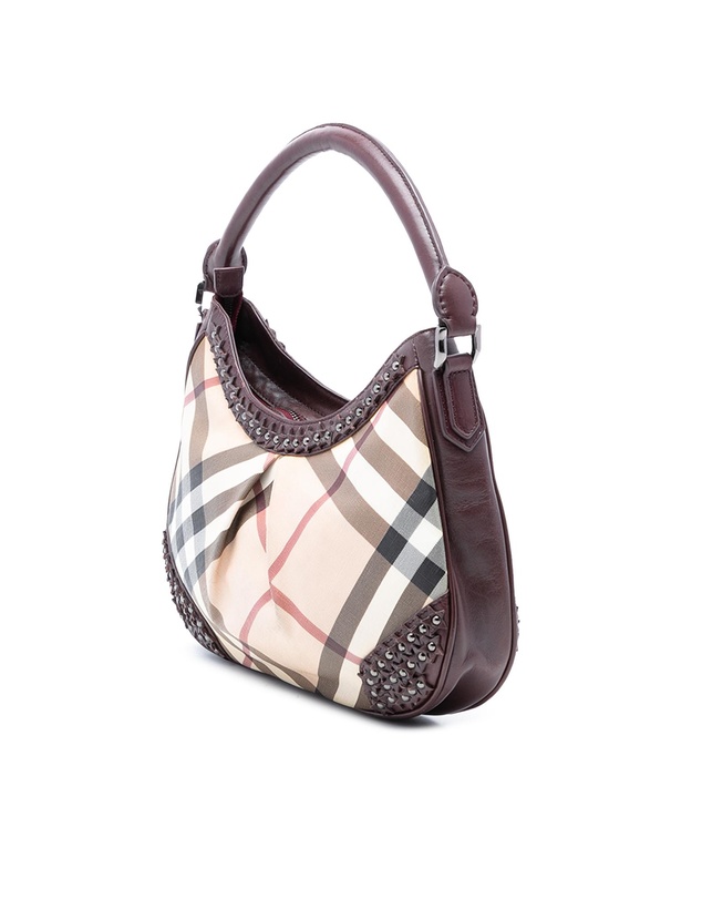 Pre-Loved by Azura Reborn - Pre-Loved Supernova Check Coated Canvas Star Studded Hernville Hobo