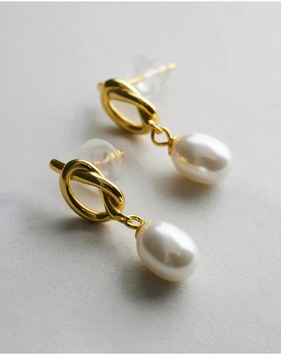 Native Sol - Chloe Pearl Earrings
