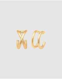 Elli Jewelry - Earrings Ear Cuff Geo Basic Minimalist 925 Sterling Silver Gold Plated
