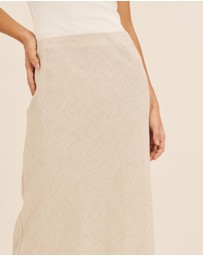 AERE - Linen Bias Cut Midi Skirt