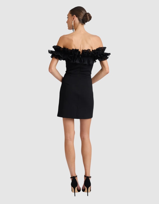 Romance by Honey and Beau - Trevia Frill Neckline Mini Dress