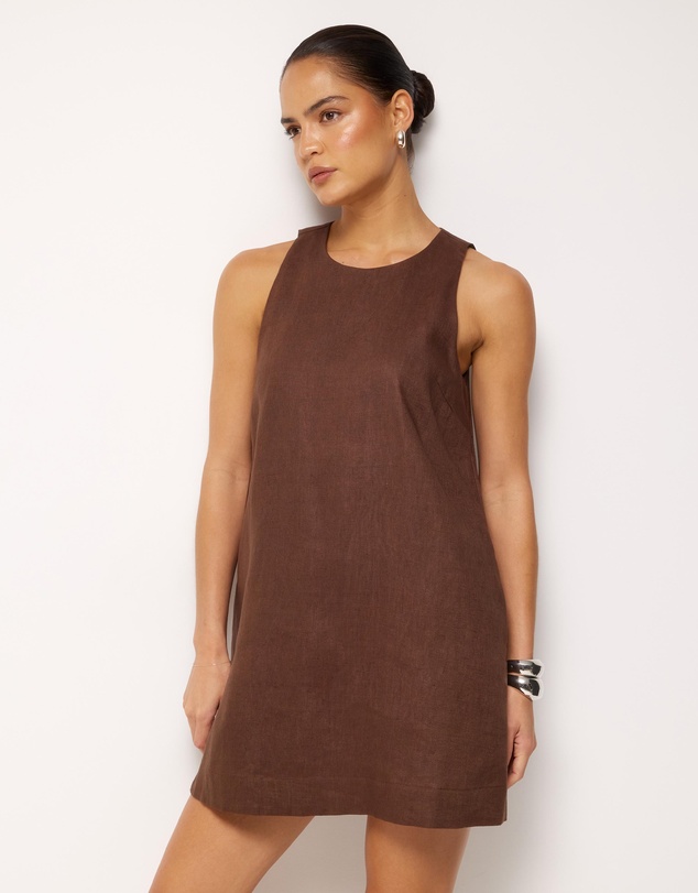 AERE - Lila Linen Shift Mini Dress