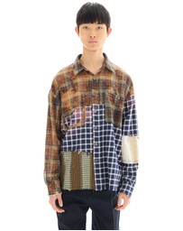 THE TALES - Reworked and Destroyed Mixed Check Shirt