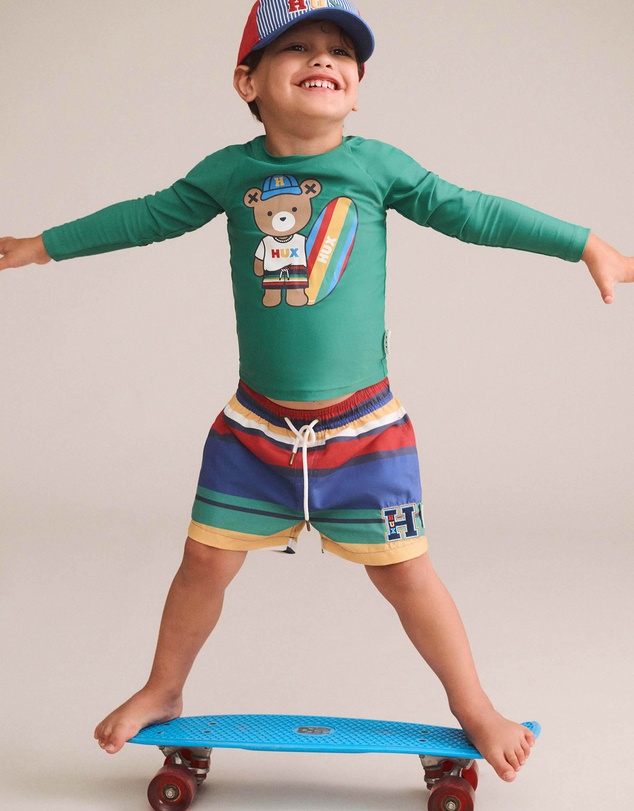 Huxbaby - Variegated Stripe Boardshorts - Babies-Teens