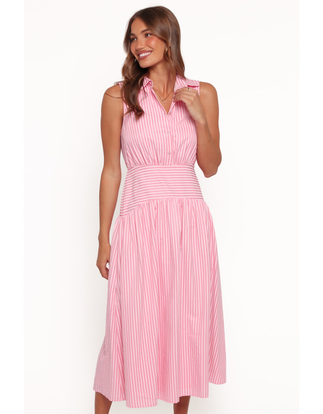 Petal & Pup - Julius Midi Dress - Pink Stripe