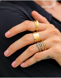 Elli Jewelry - Ring Stacking 925 Sterling Silver Gold-Plated