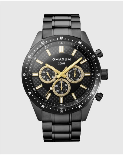 Maxum - Lansdowne Multifunction Chrono Black Case & Dial With Black Bracelet