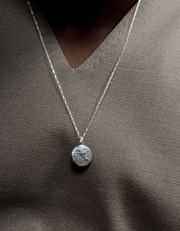 Dower & Hall - Men's One World Talisman Necklace In Sterling Silver