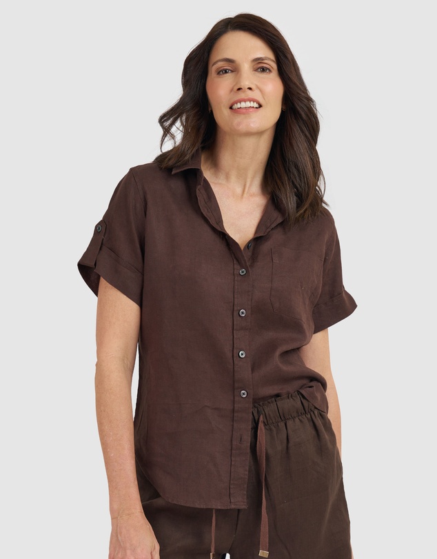 CAMIXA - FEBE Short Sleeve Linen shirt
