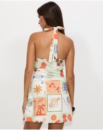 Dazie - Soleil Linen Blend Printed Mini Dress