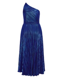 City Chic - Plus size Kamila One Shoulder Metallic Dress - navy
