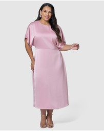 Pink Dusk by Curve Project - Lust Unleashed Satin Midi Dress