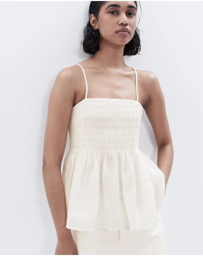 UNISON - Ramie Shirred Top